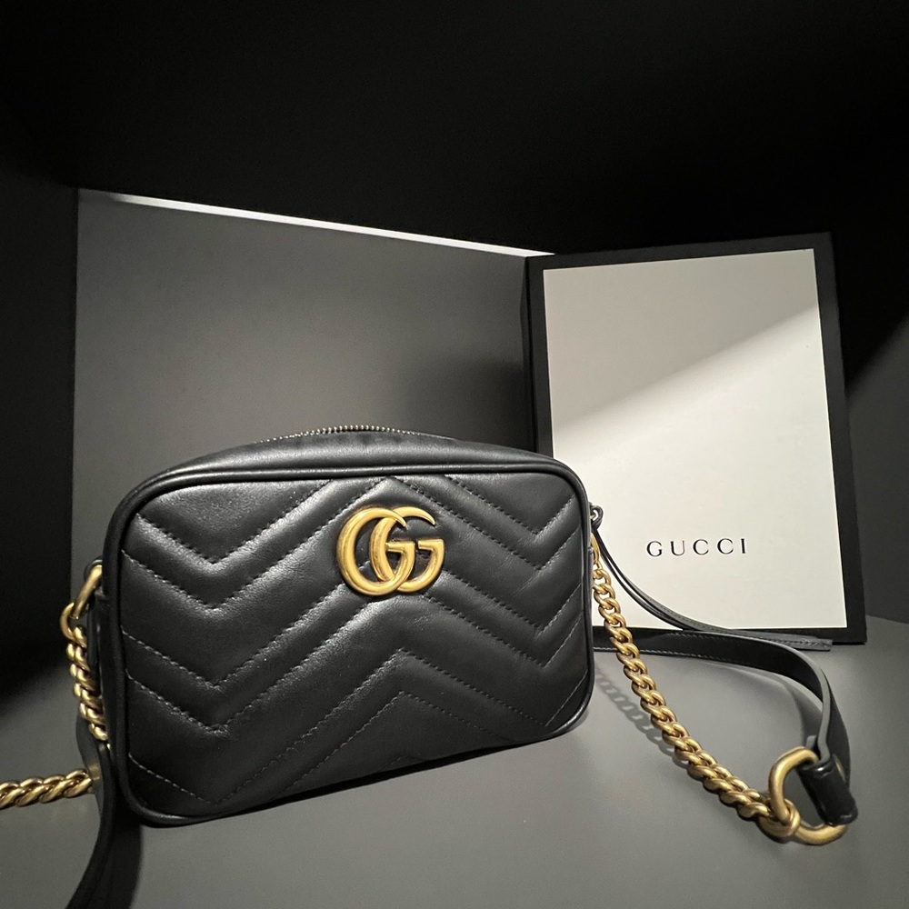 Gucci - GG Marmont matelassé mini bag in black